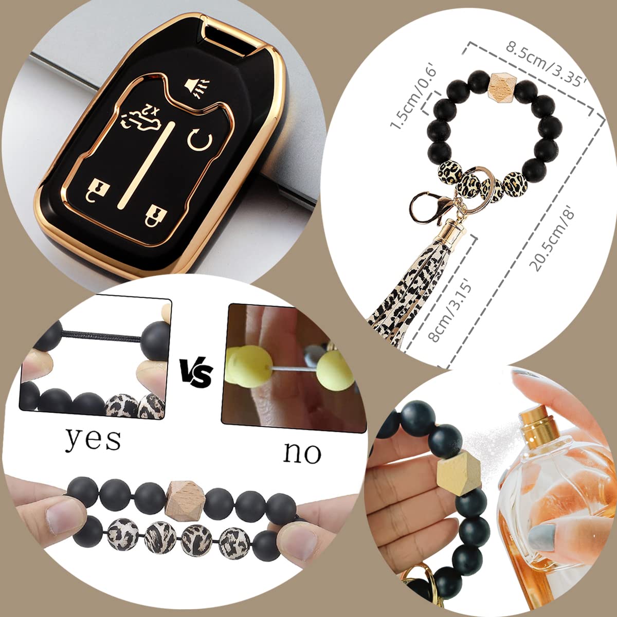 RFSRZ leopard silicone bracelet key holder keeps keys handy on the go.