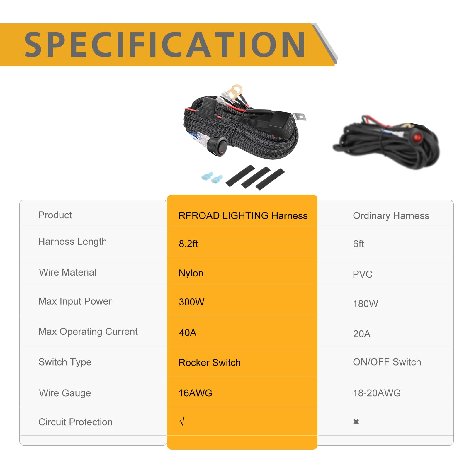Rfroad installation kit includes complete wiring set for quick setup.