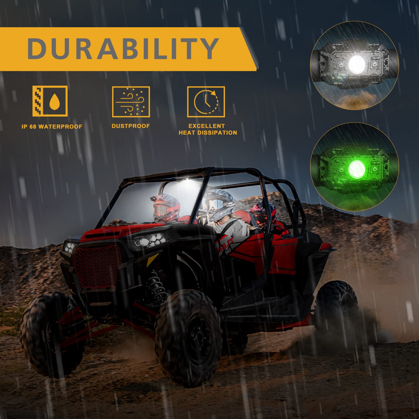 Rfroad Lighting package includes pads and hardware for quick setup