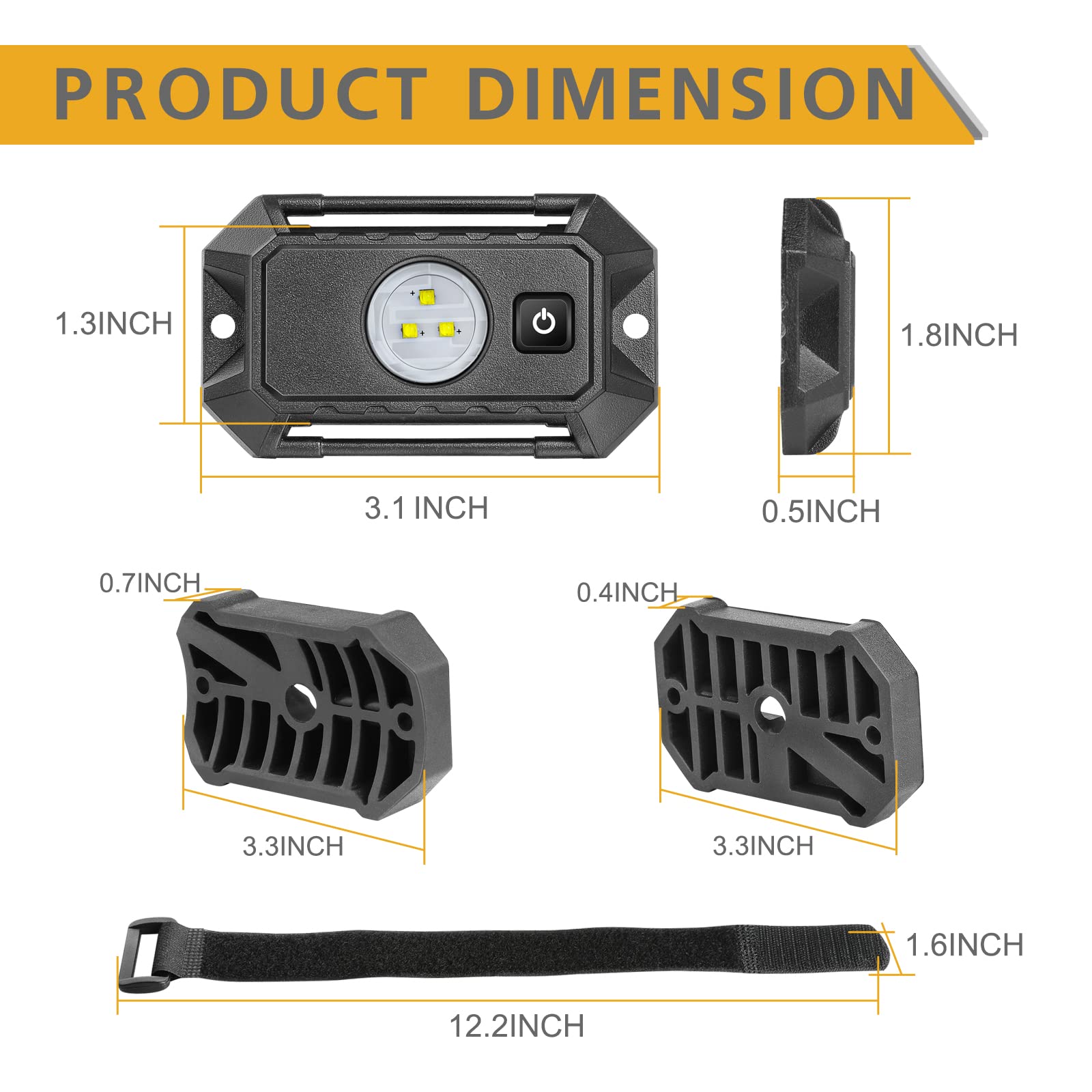 Rfroad Lighting universal dome light with mounts improves interior visibility in any vehicle.