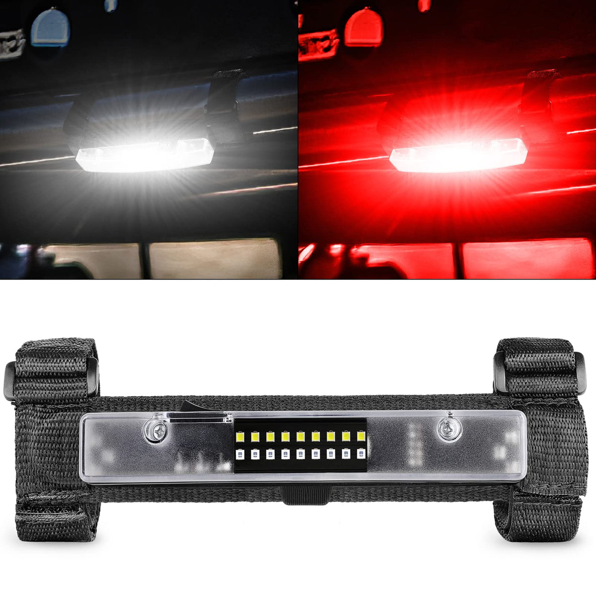 Rfroad Lighting UTV interior dome light mounted on roll bar for clear cabin illumination.