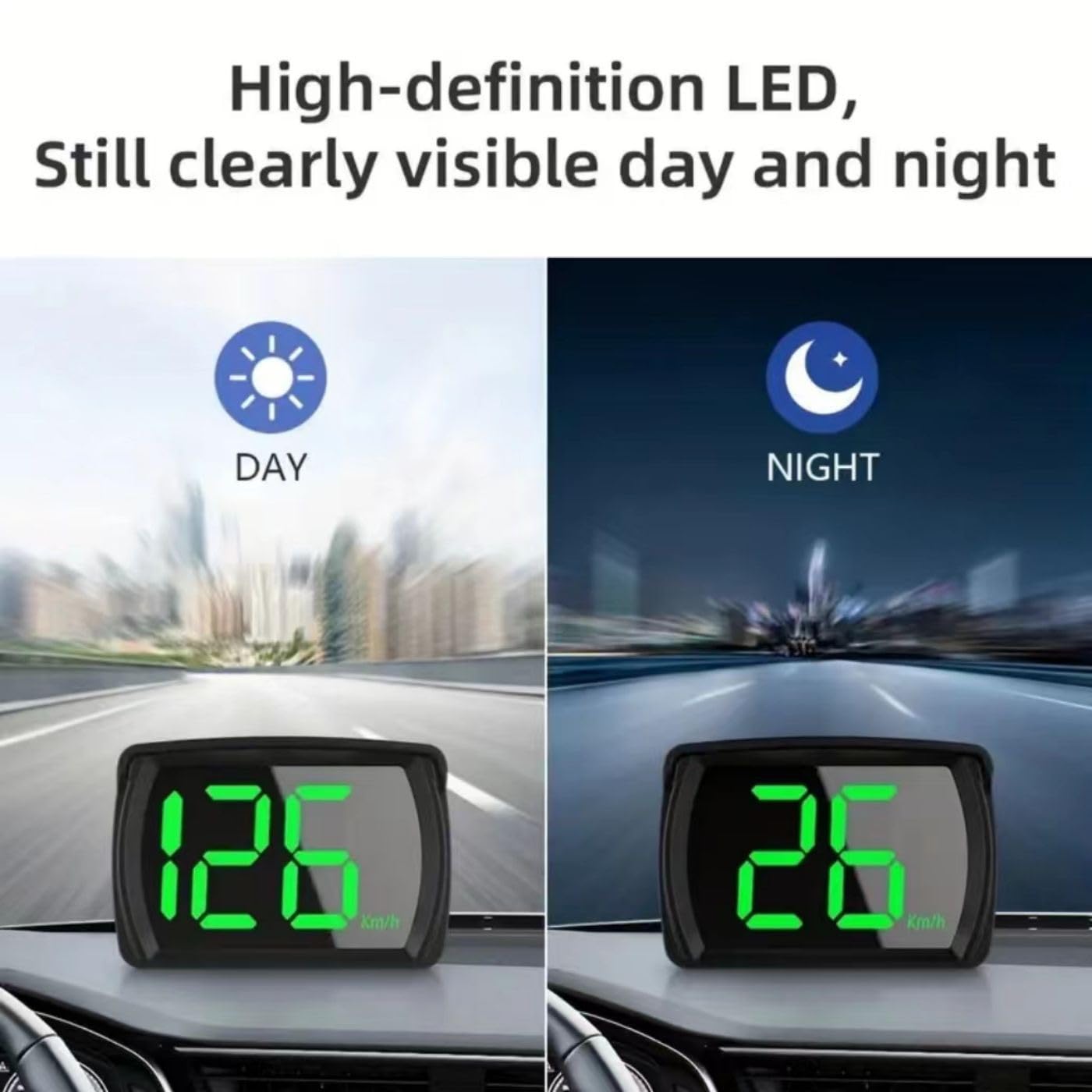 RGZOCT HUD plug-and-play design works with most vehicles.