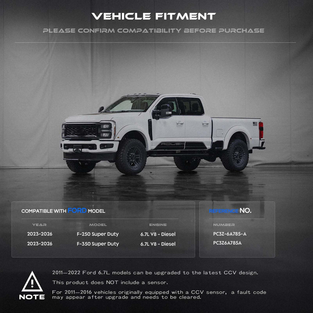 RHAOCZIYAUTO installation view on Ford F-250/F-350 demonstrates direct-fit compatibility for easier maintenance