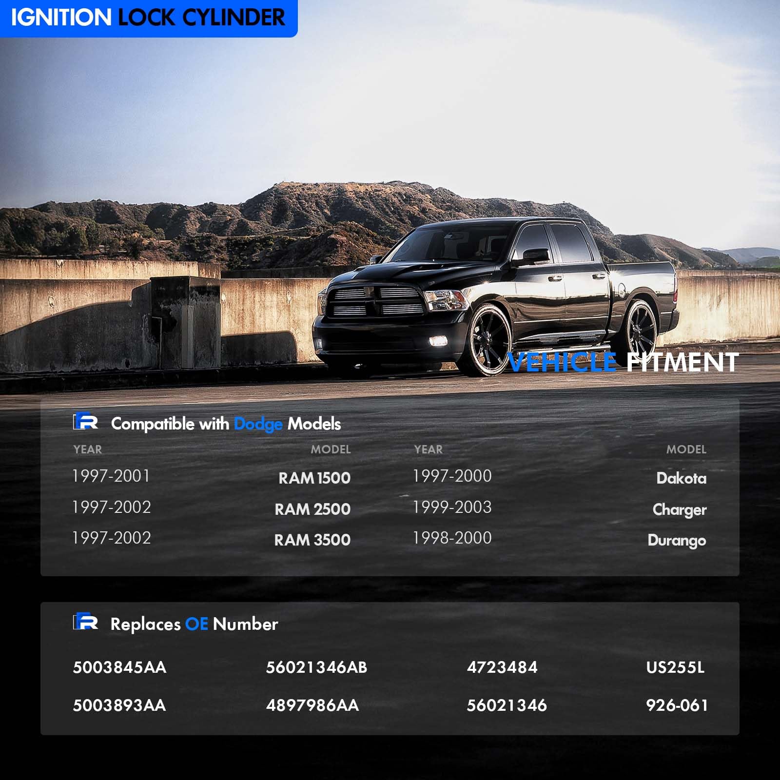 RHAOCZIYAUTO door lock component demonstrating integrated security feature for Dodge models