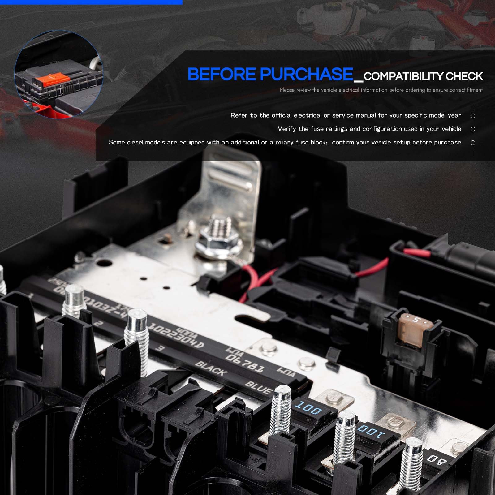 RHAOCZIYAUTO durable ABS and metal construction for underhood use