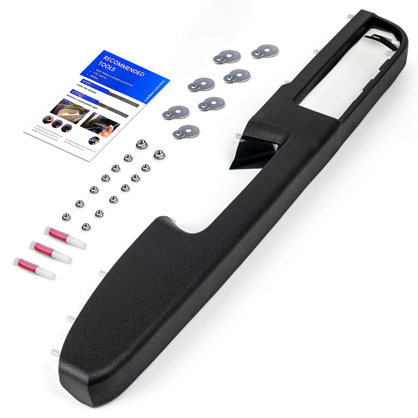 RHAOCZIYAUTO front-left armrest kit closeup shows upgrade materials for durable repair