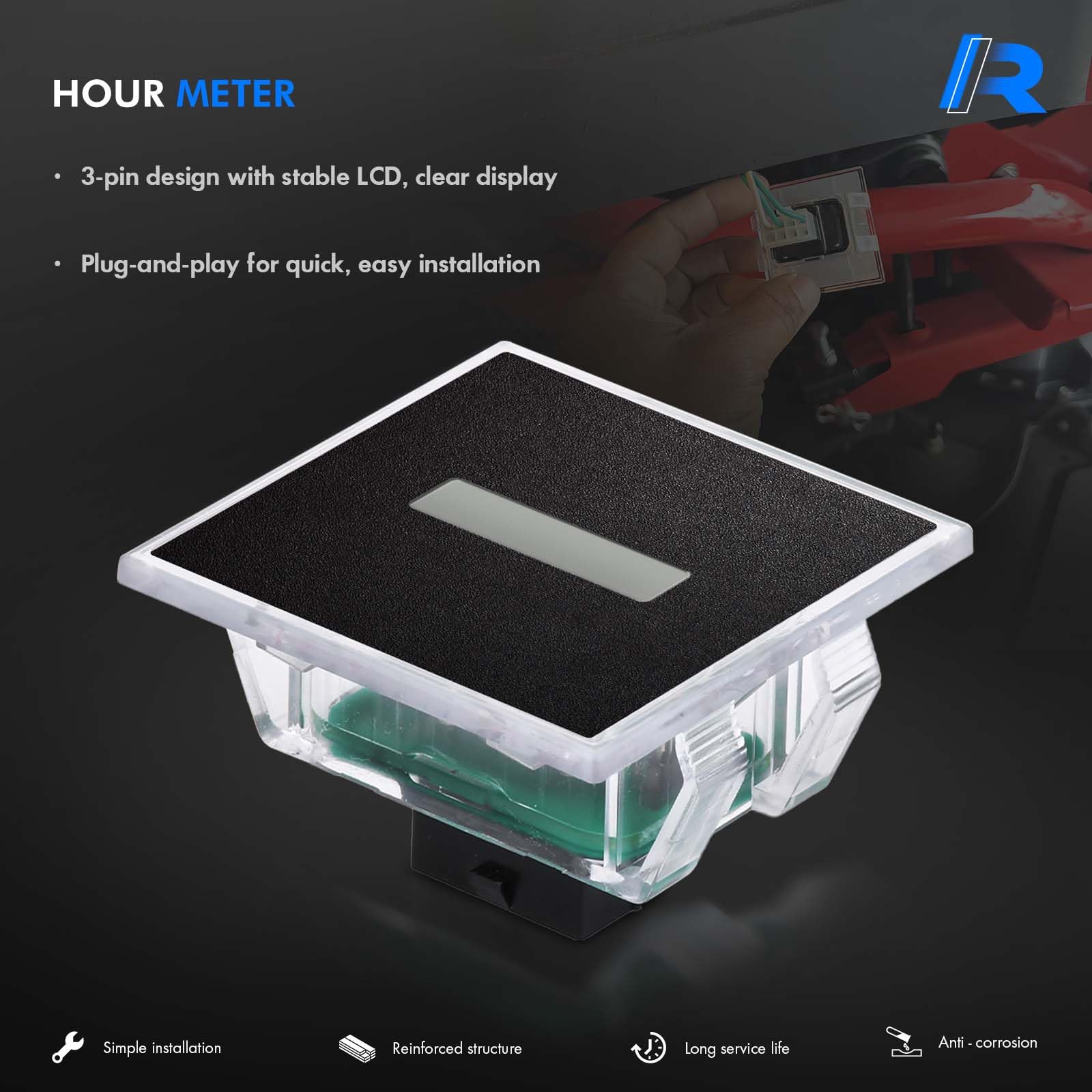 RHAOCZIYAUTO hour meter on Cub Cadet GT1054 with easy readability