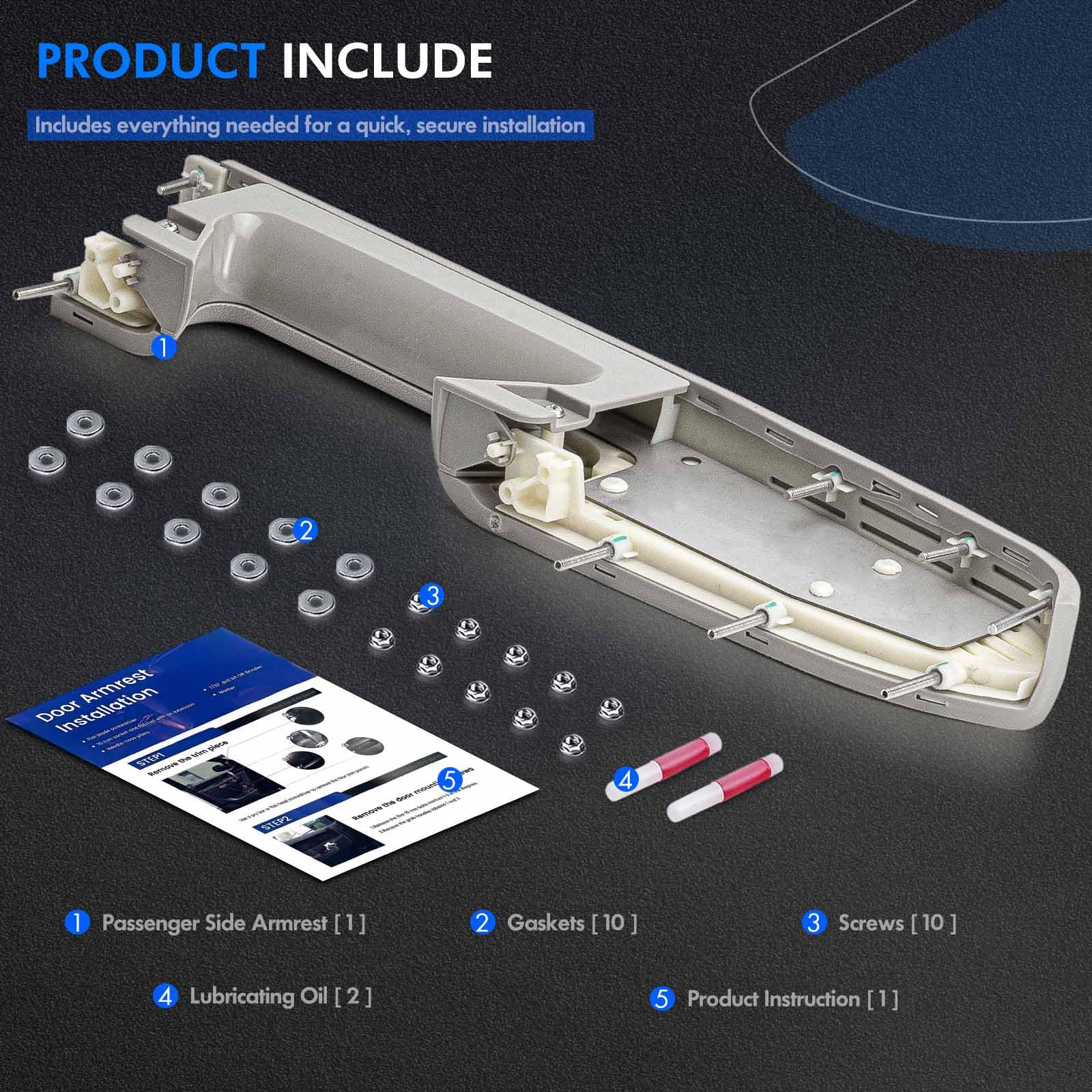 Designed for door panels with a release handle below the armrest.