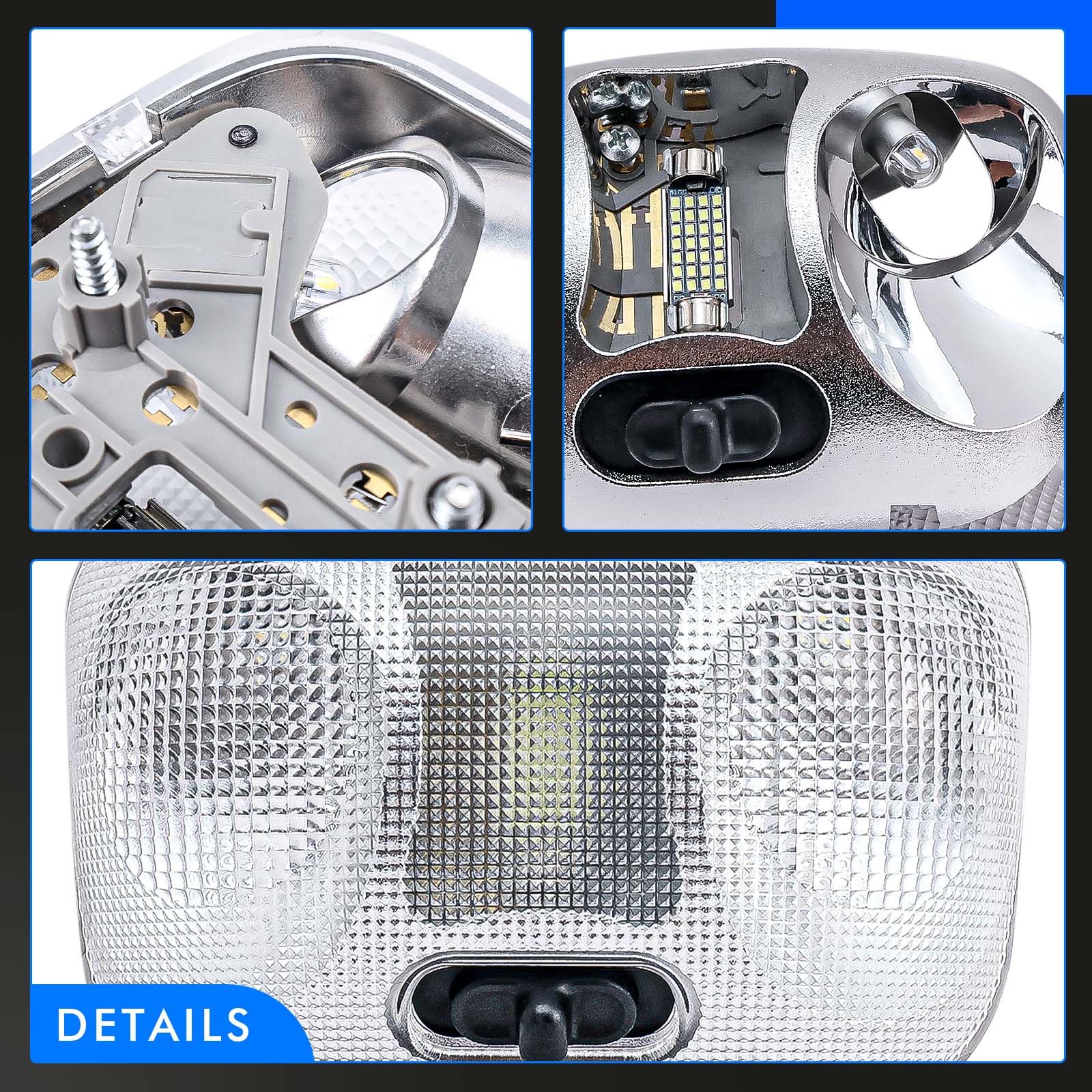 RHAOCZIYAUTO LED map lamp brightness and energy efficiency in front view