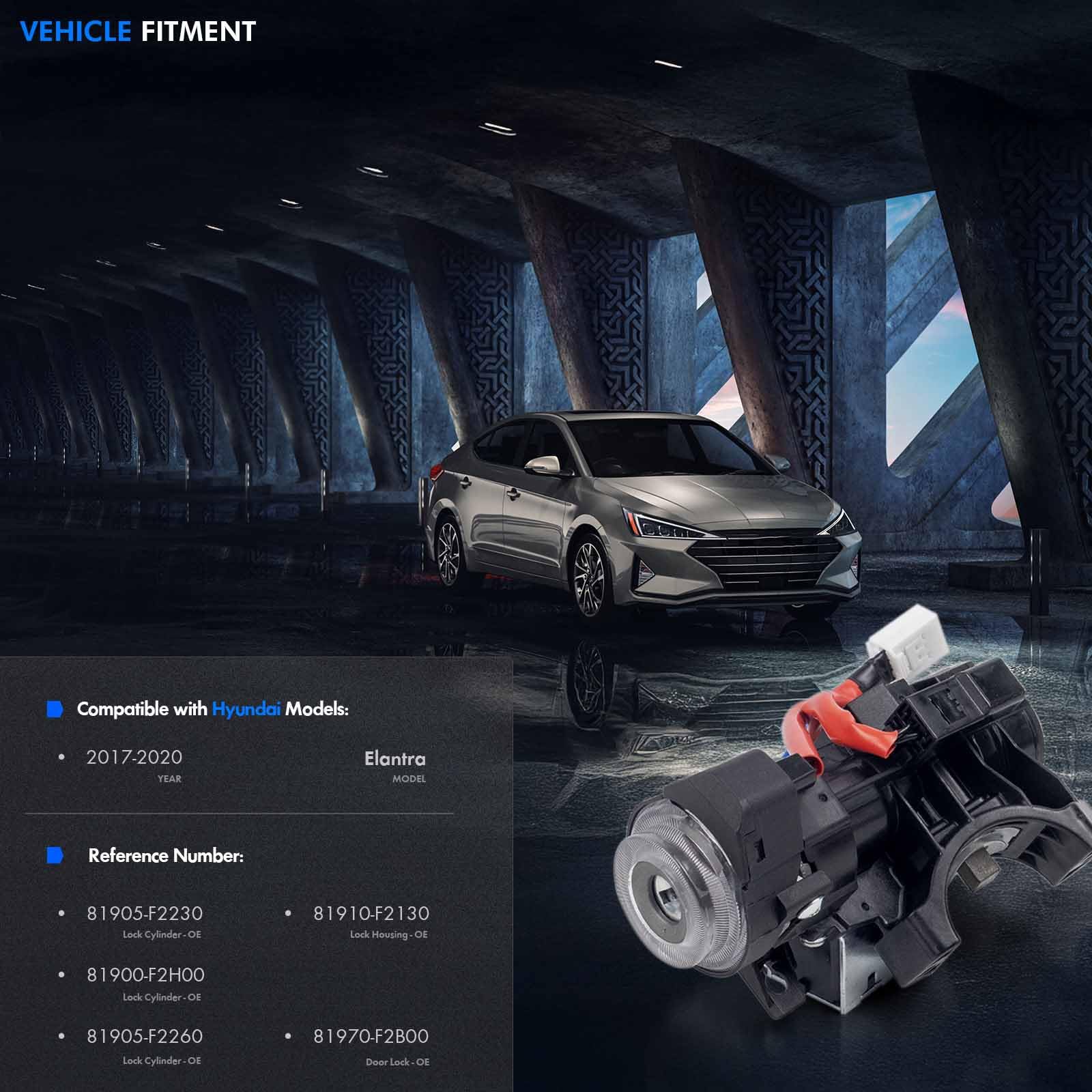 RHAOCZIYAUTO lock cylinder with keys—complete replacement to restore secure starts