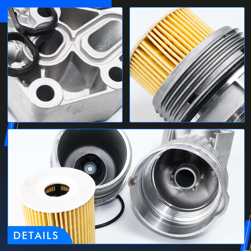 RHAOCZIYAUTO oil filter assembly close-up aluminum highlights premium material.