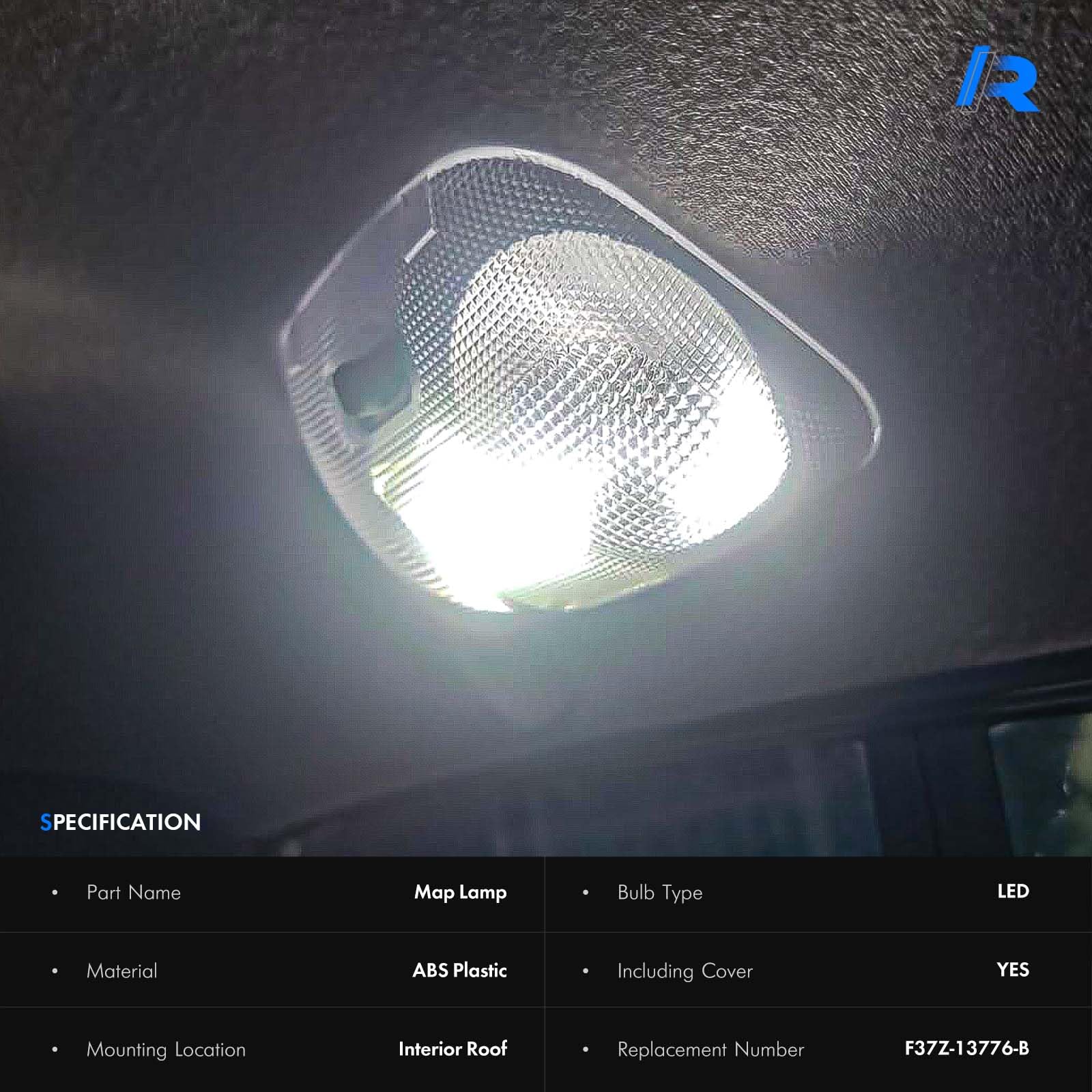 Overhead dome lamp from RHAOCZIYAUTO as seen from the side