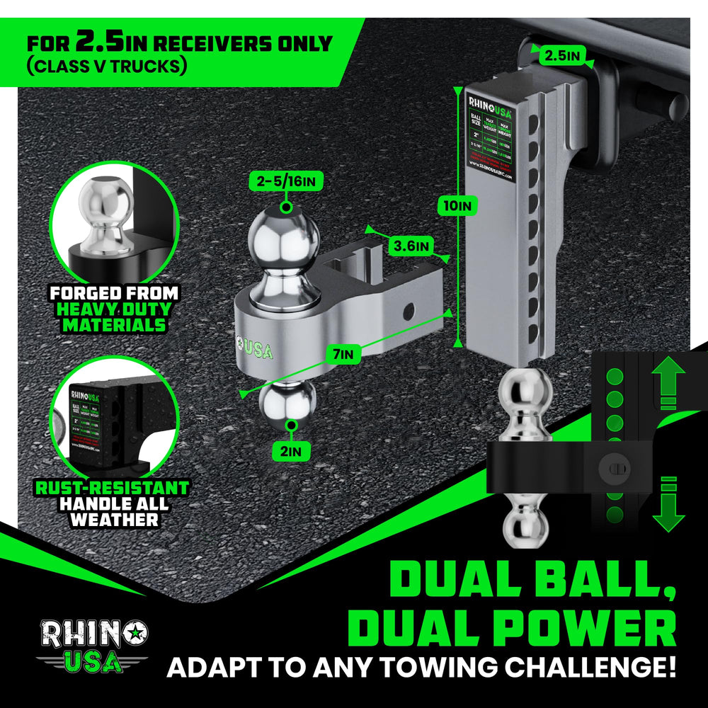 Rhino USA 2.5-inch receiver hitch fits Class 5 trucks