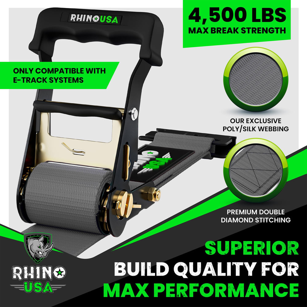 Rhino USA 2-inch by 16-foot e-track strap clip-in for rail anchors.