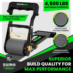 Rhino USA 2-inch by 16-foot e-track strap clip-in for rail anchors.