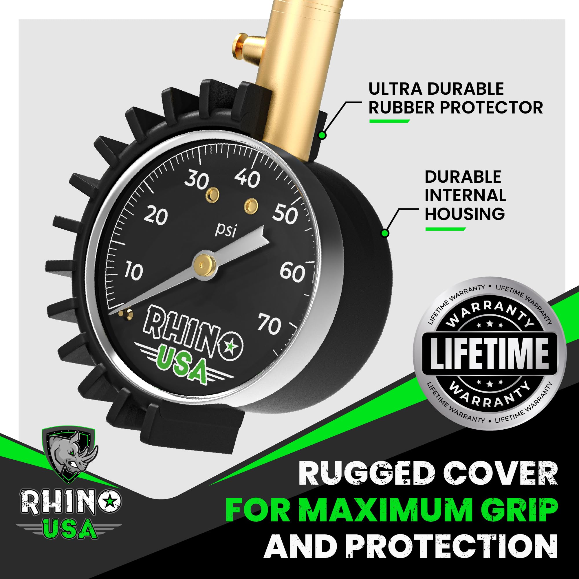 Rhino USA 2-inch glow dial close-up for quick visibility