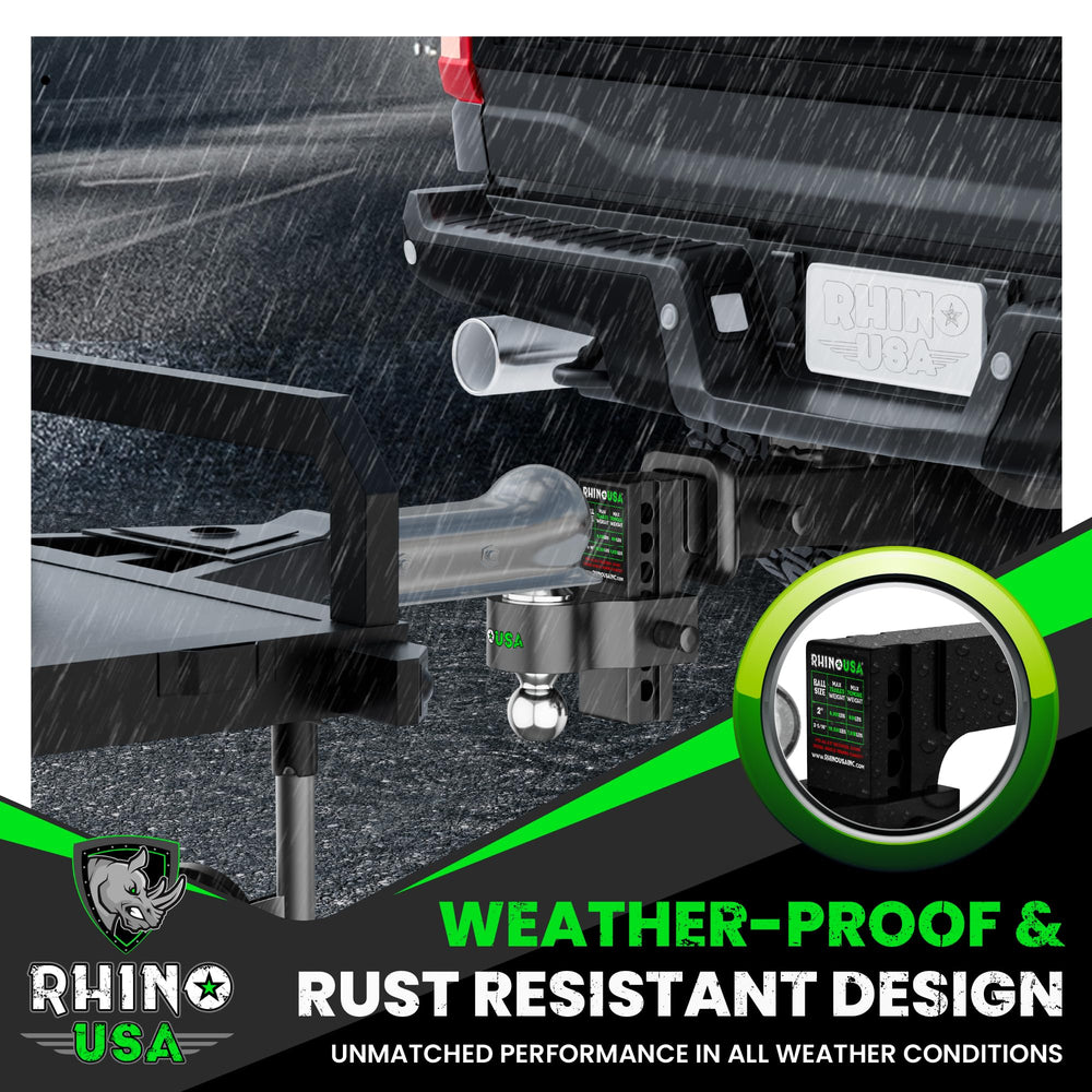 Rhino USA aluminum construction delivers rust resistance and lighter weight for towing.