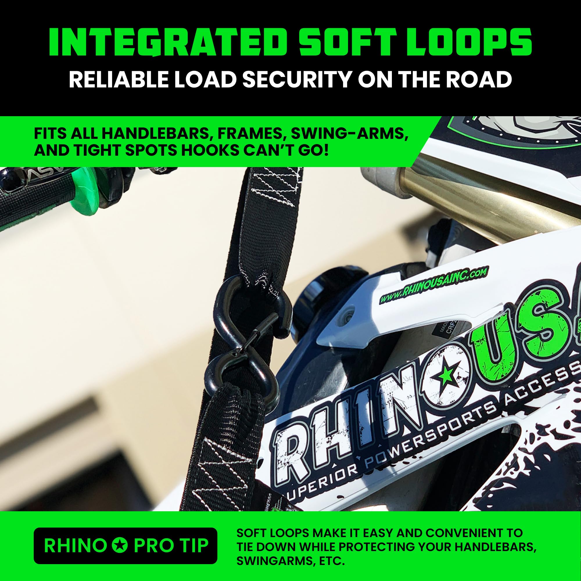 Rhino USA coated chromoly S-hooks with keeper clip for added safety