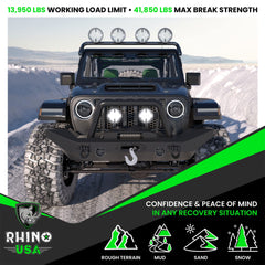 Rhino USA D Ring Shackles chrome-moly steel detail shows corrosion-resistant finish.