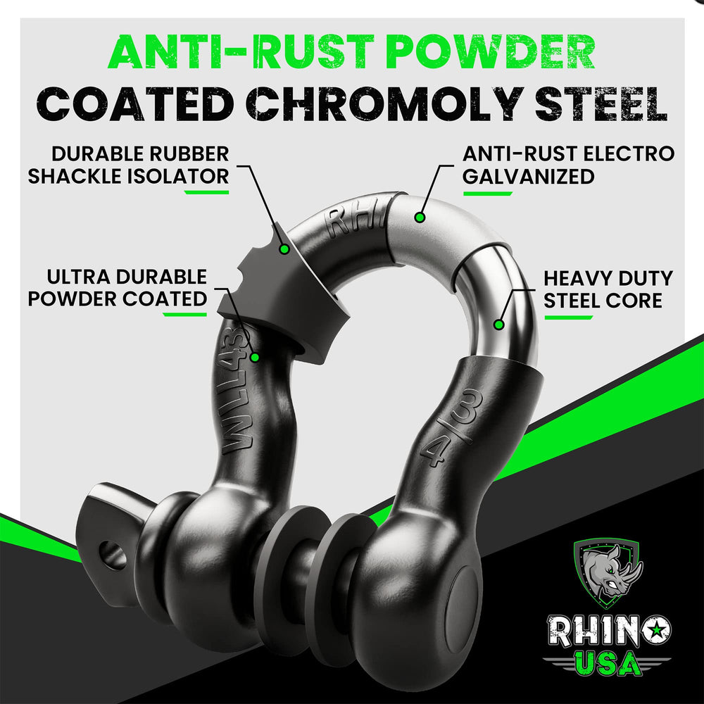 Rhino USA D Ring Shackles side view highlighting rugged construction for off-road use.