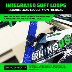 Rhino USA diamond cam-lock teeth ensure firm strap tension
