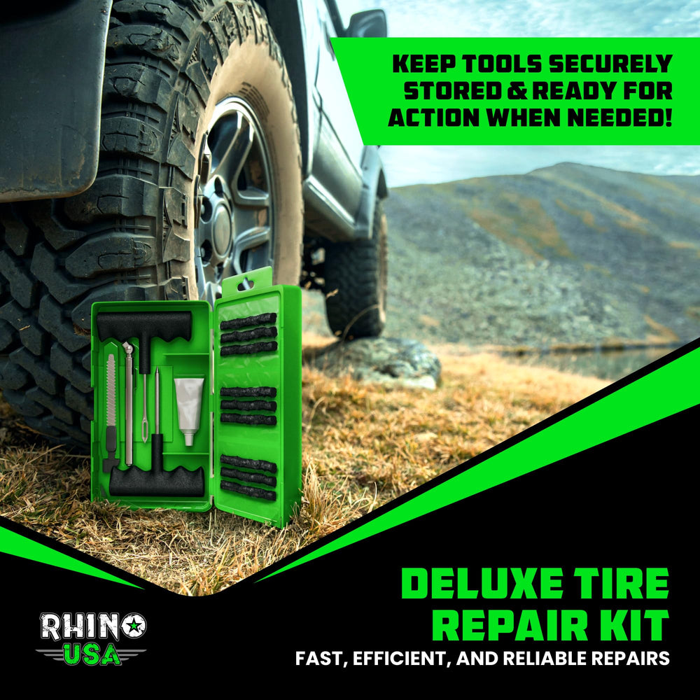 Rhino USA emergency repair kit for glove box storage and on-the-road use.
