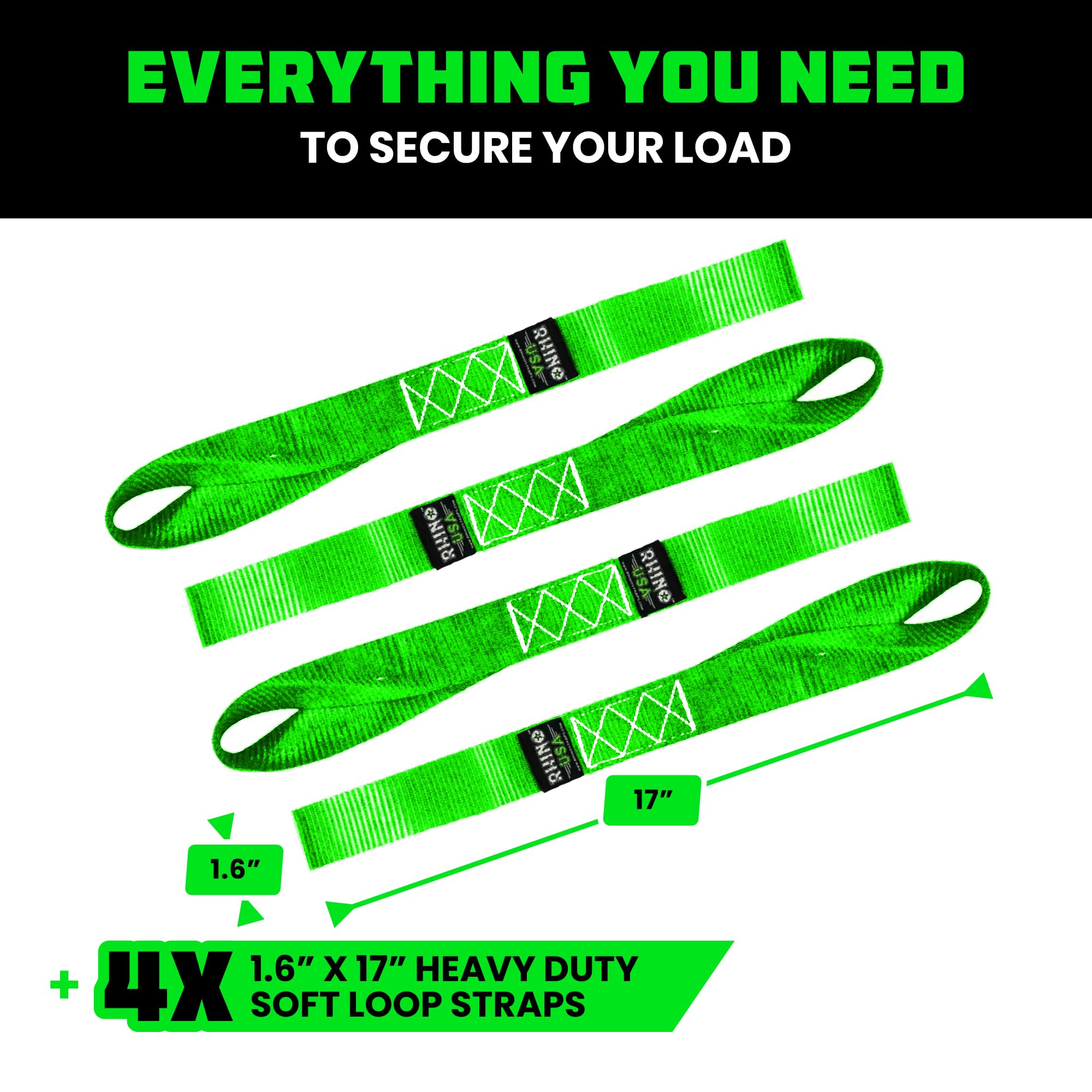 Rhino USA soft loop strap with durable polyester construction for wear resistance.