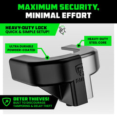 Rhino USA heavy-duty lock installed on a 2-5/16 inch coupler showing durability.