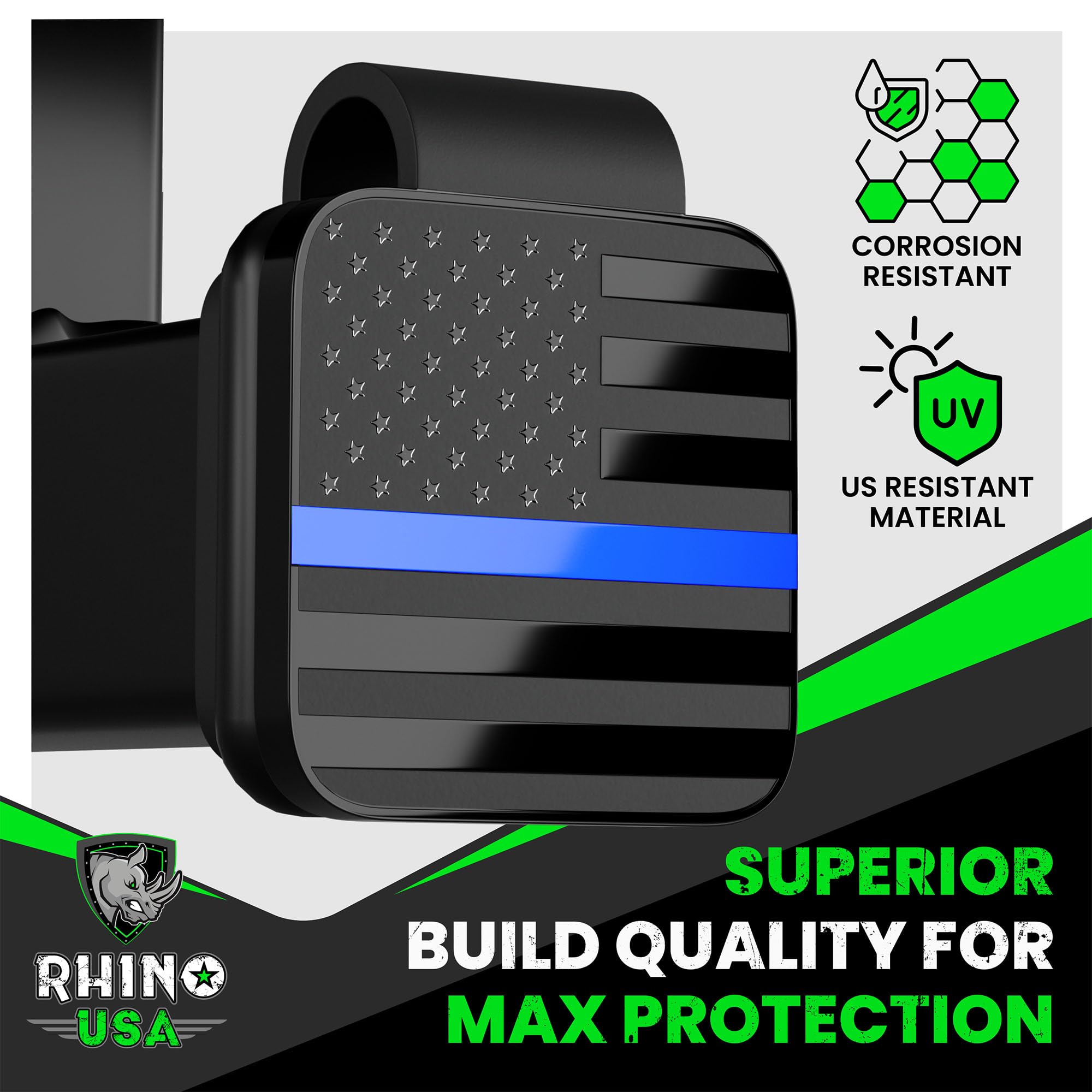 Designed in the USA, this American-owned hitch cover supports a small family business.