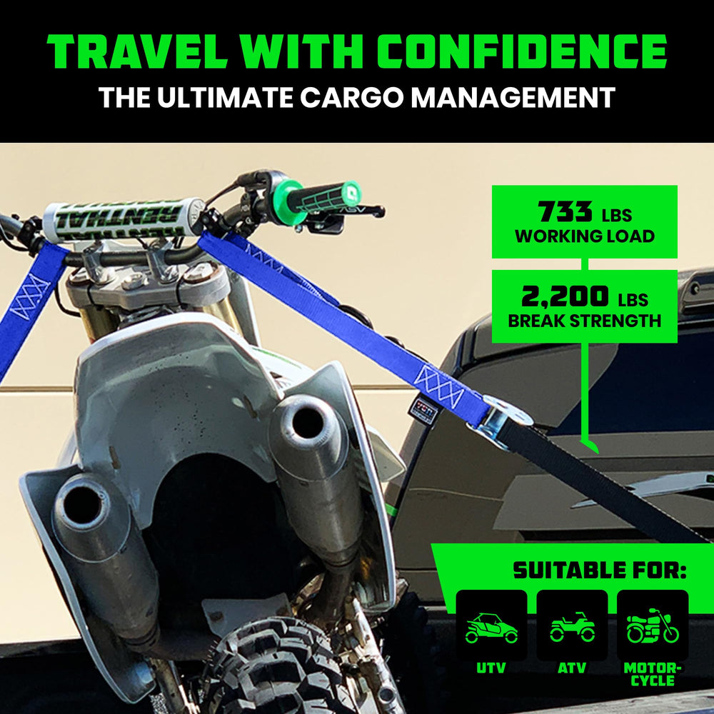 Rhino USA integrated soft loops simplify tying down bikes