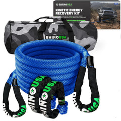 Rhino USA kinetic rope recovery kit 30ft in action for vehicle recovery