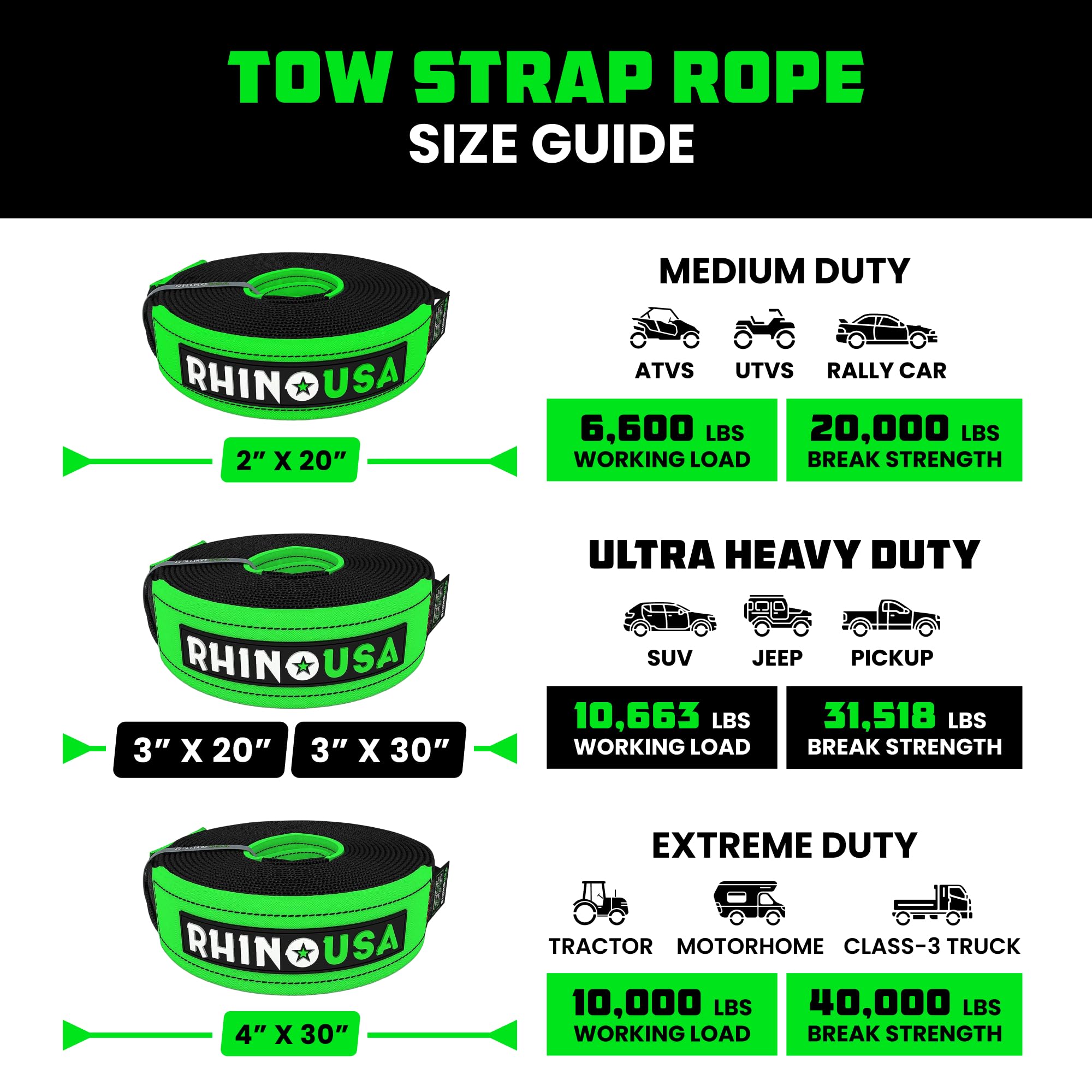 Rhino USA off-road recovery gear designed for tough trail situations.