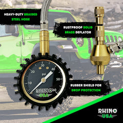 Rhino USA rapid tire deflators brass hardware for durable off-road use
