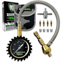 Rhino USA rapid tire deflators with large glow dial for quick PSI reading