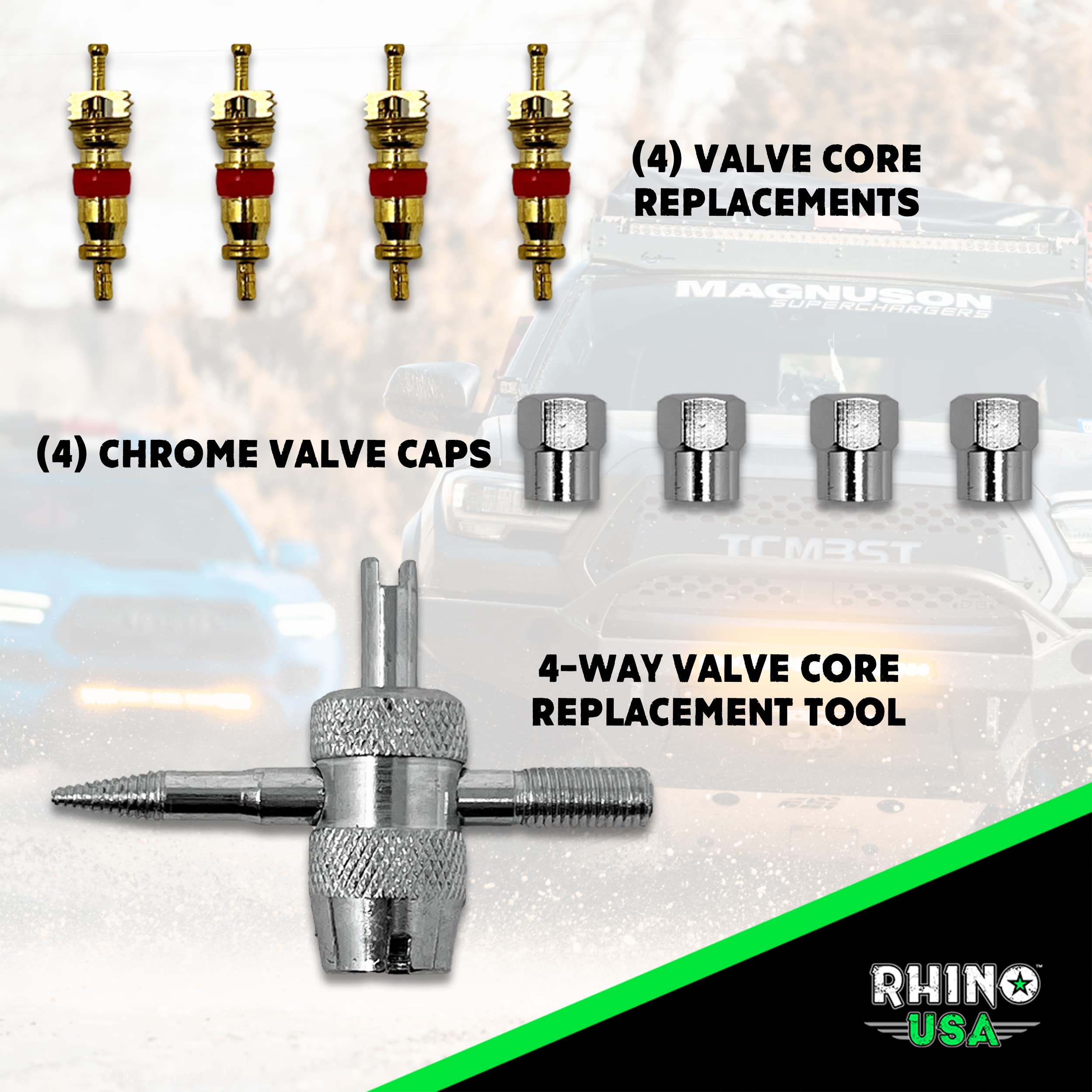 Rhino USA rapid tire deflators valve connection for simple deflation