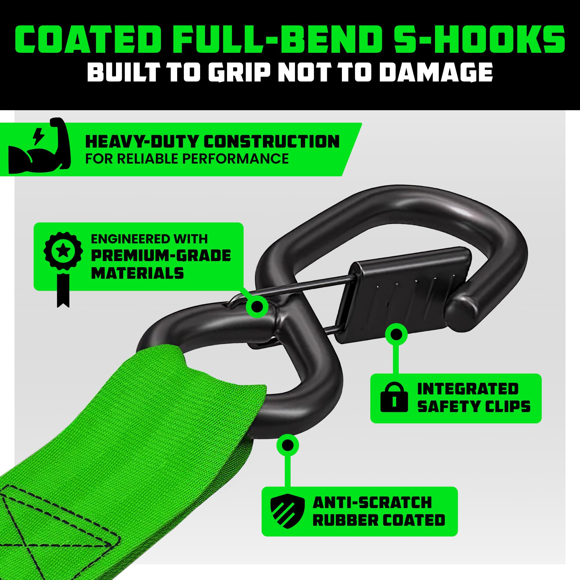 Rhino USA S-hook with coating reduces scratches during use