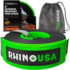 Rhino USA Recovery Tow Strap 3x20 for rugged, heavy-duty recoveries