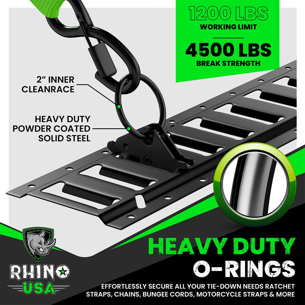 Rhino USA rope tie-offs secure corners quickly for versatile cargo control.