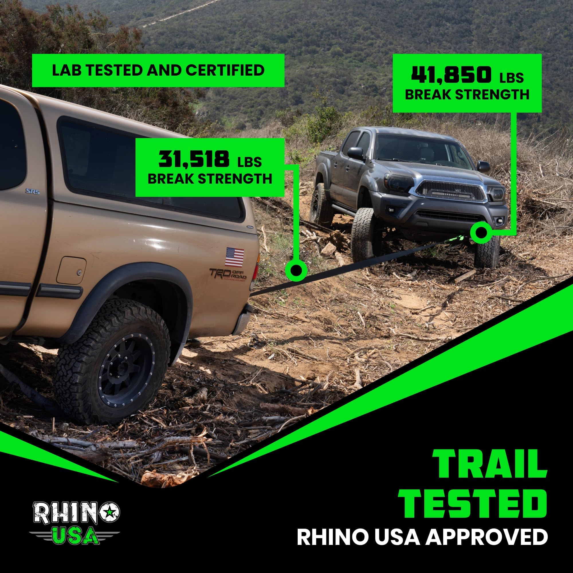 Rhino USA safety guide card with recovery steps.