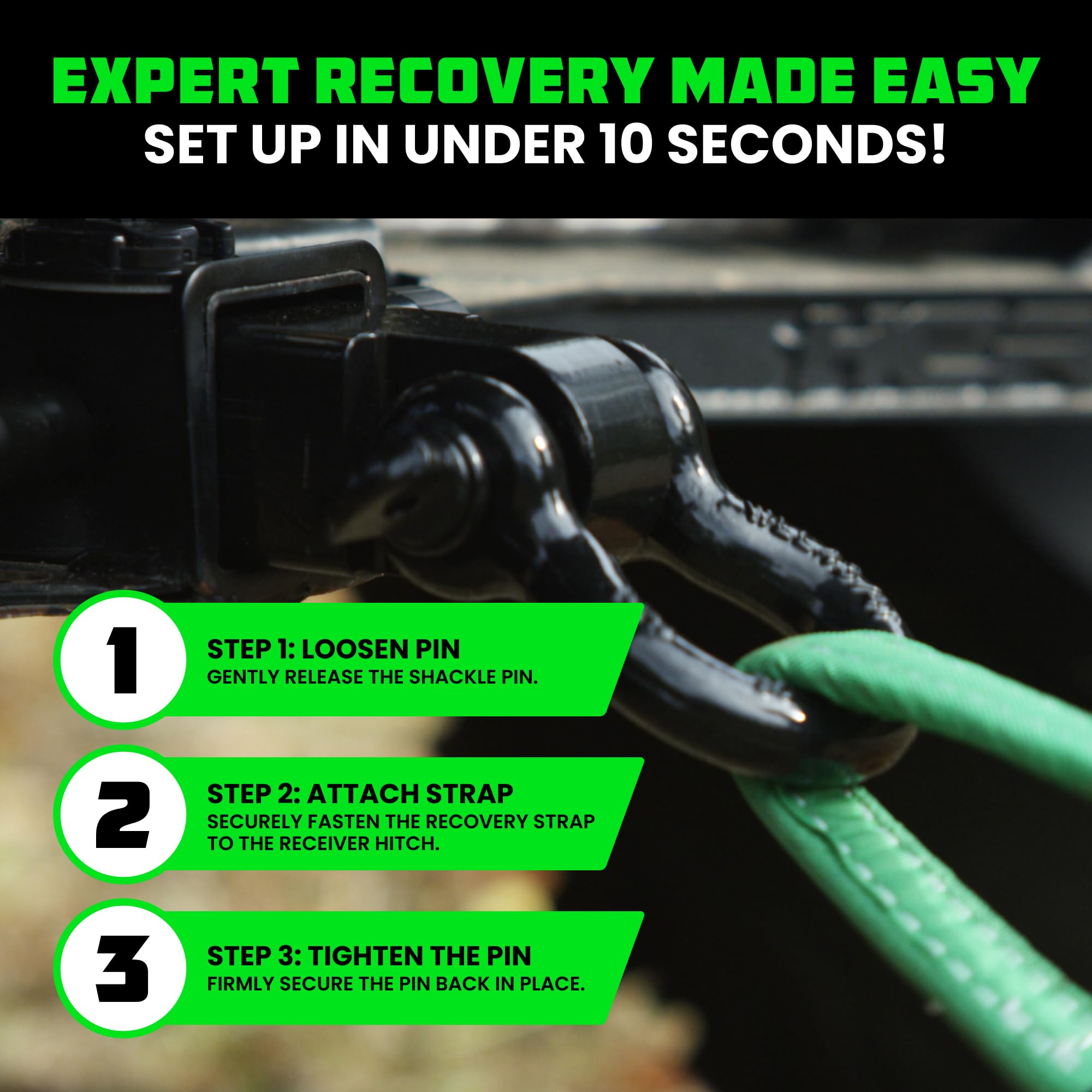 Rhino USA durable, weather-ready shackle receiver for all-season use