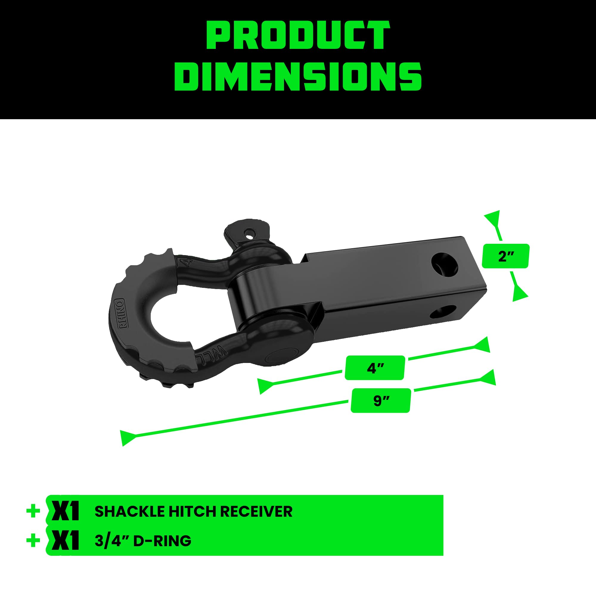 Rhino USA hitch connects tow straps securely instead of hitch ball