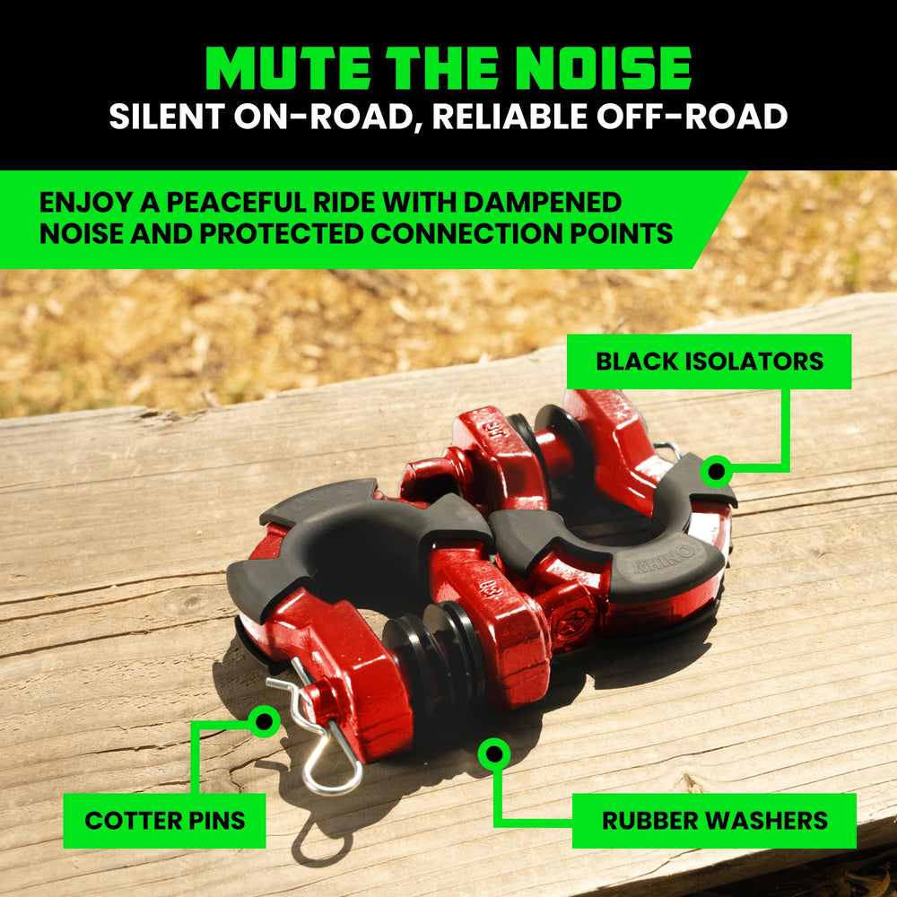 Rhino USA shackle opening shown at 1.25 inches for wide compatibility.