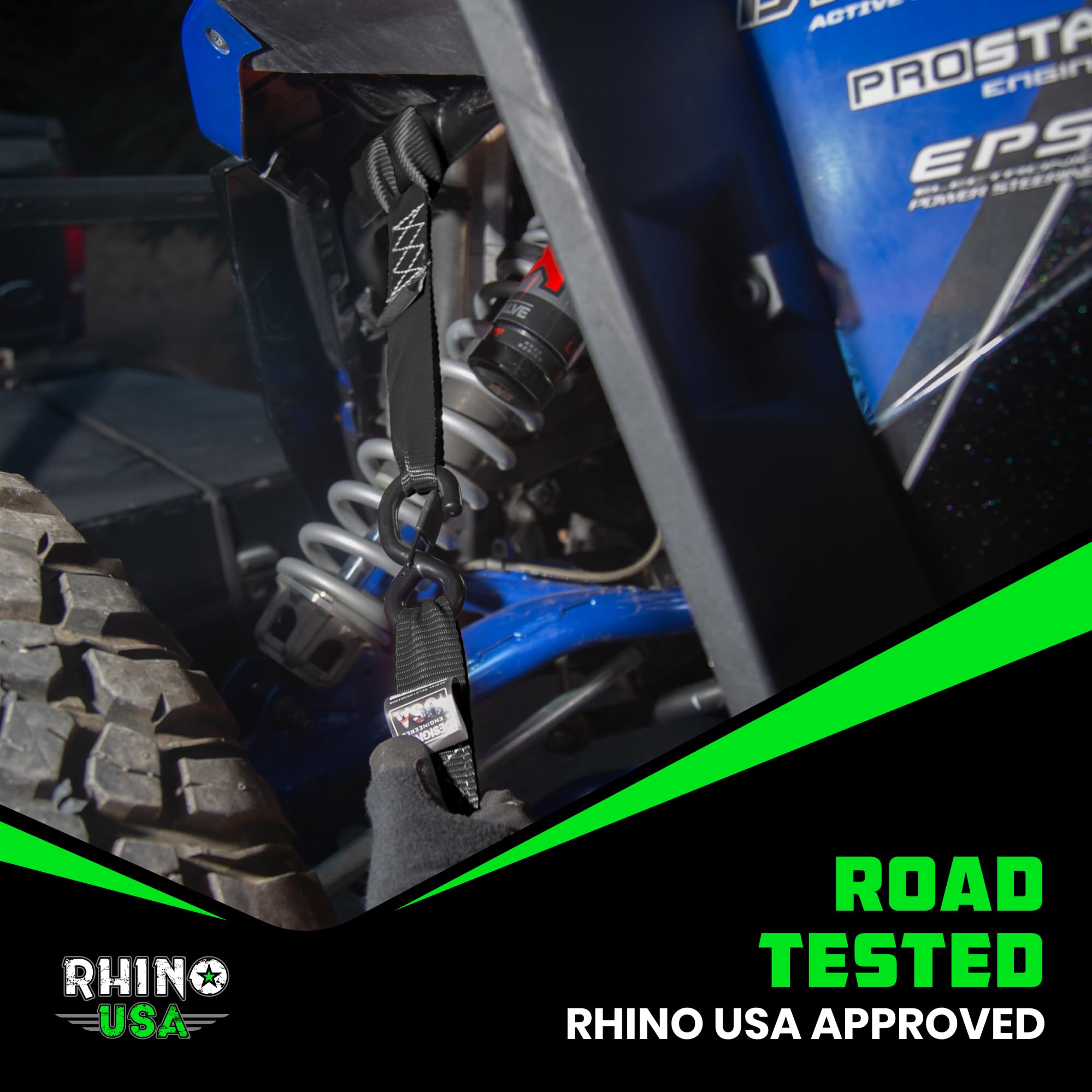 Rhino USA easy-setup image illustrates quick threading through anchor points.