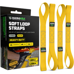 Rhino USA soft loop strap packaged in yellow for easy setup.