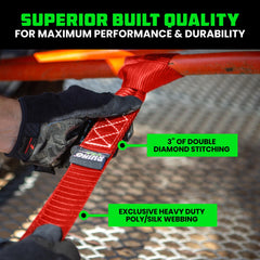 Rhino USA soft loop closeup shows red straps and durable webbing for heavy loads.