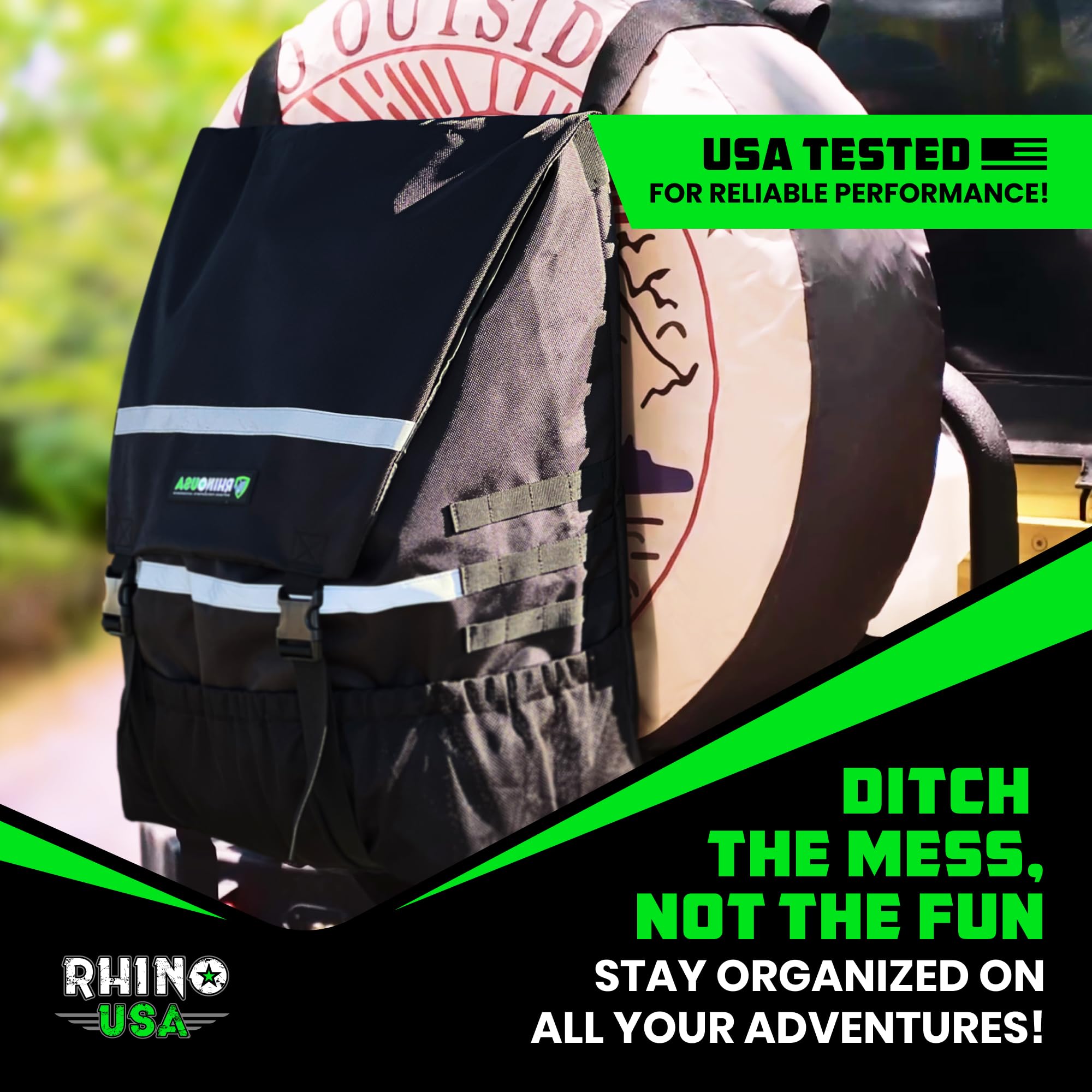 Rhino USA bag helps store camping essentials and firewood.