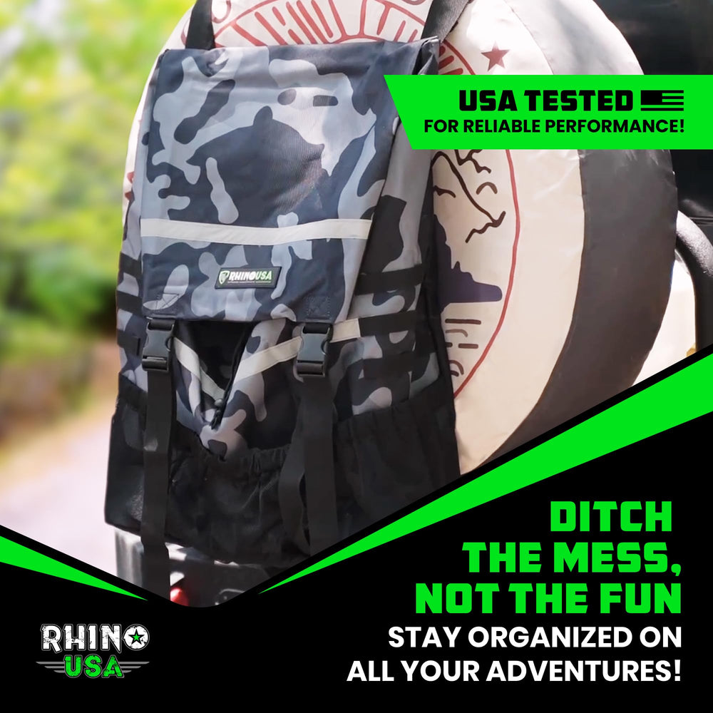 Rhino USA bag in a muddy outdoor setting demonstrates durable use.