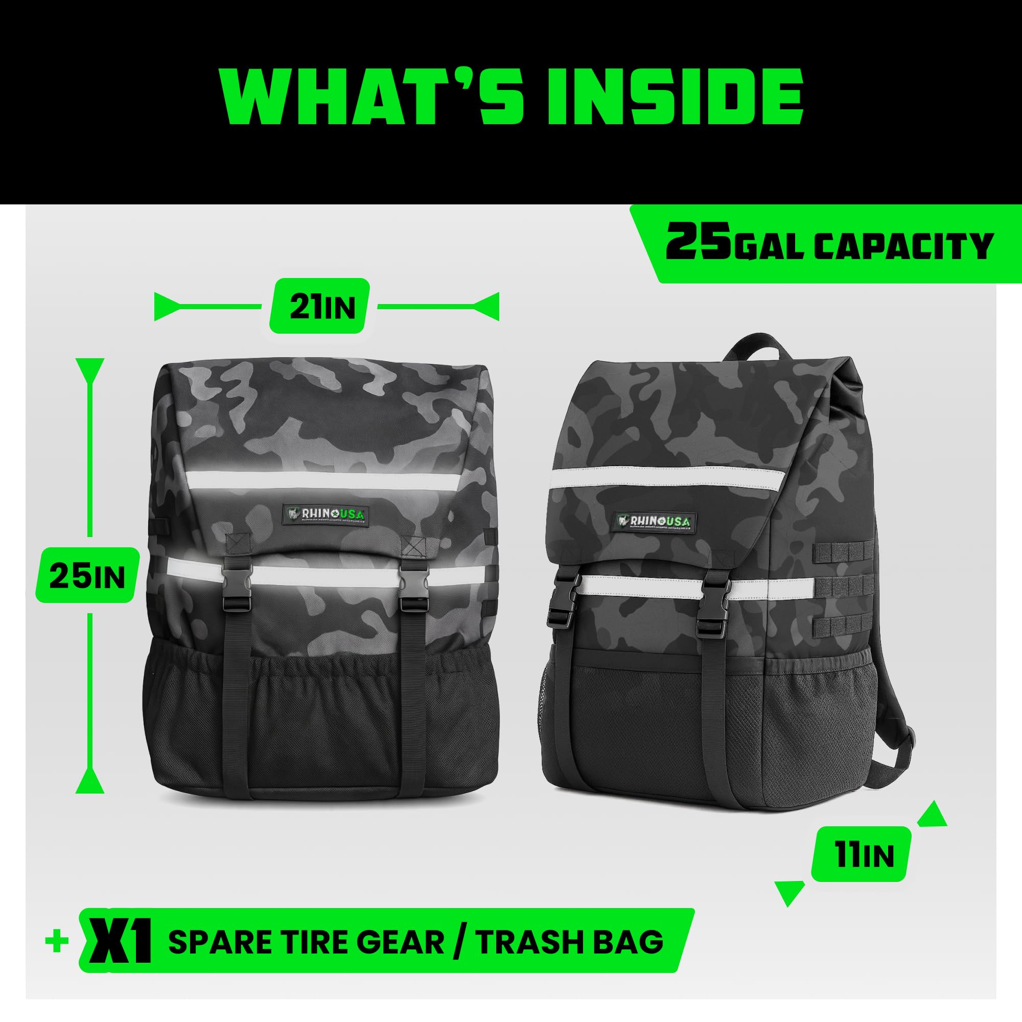 Rhino USA bag on an off-road setup keeps cabin clean.