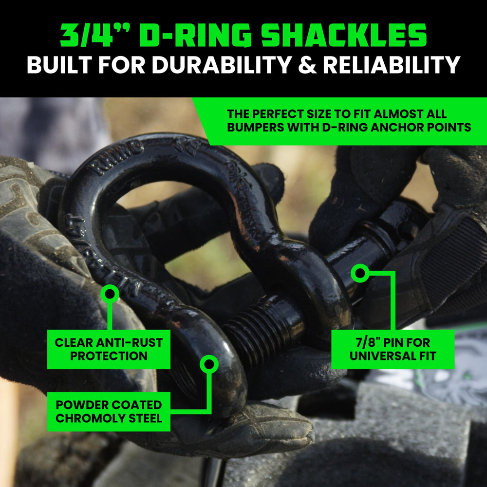 Rhino USA static tow strap as a compact recovery option.