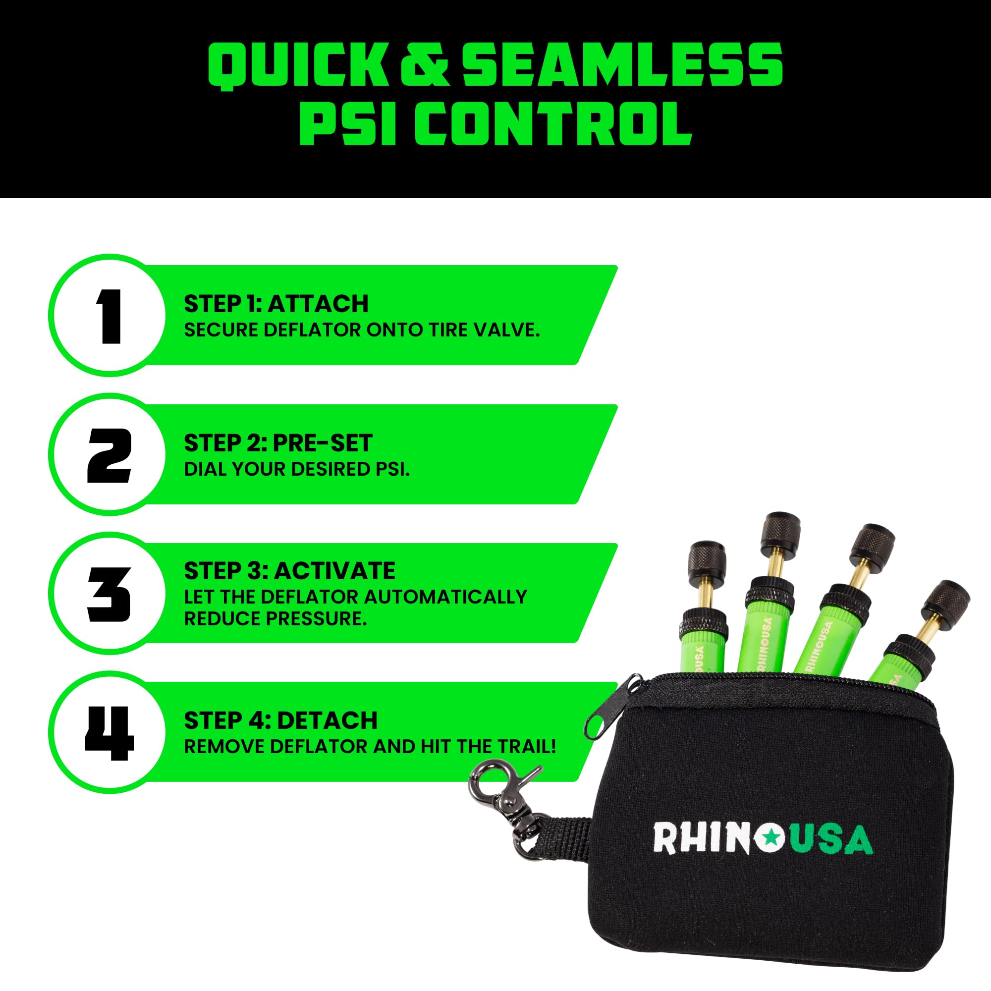 Rhino USA storage pouch and keychain included for organization